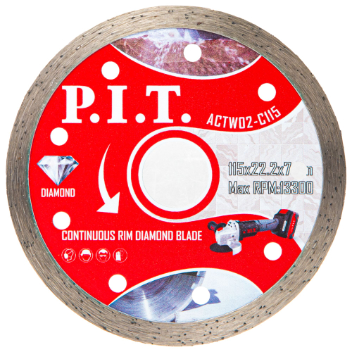 (ХОС) Диск алмазный отрезной сплошной P.I.T. 115x22,2x1,4 мм (ACTW02-C115)