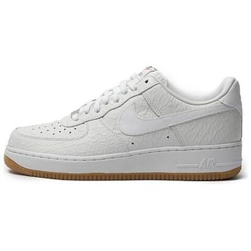 Nike Air FORCE 1 Кроссовки для скейтбординга Низкие Белые Унисекс