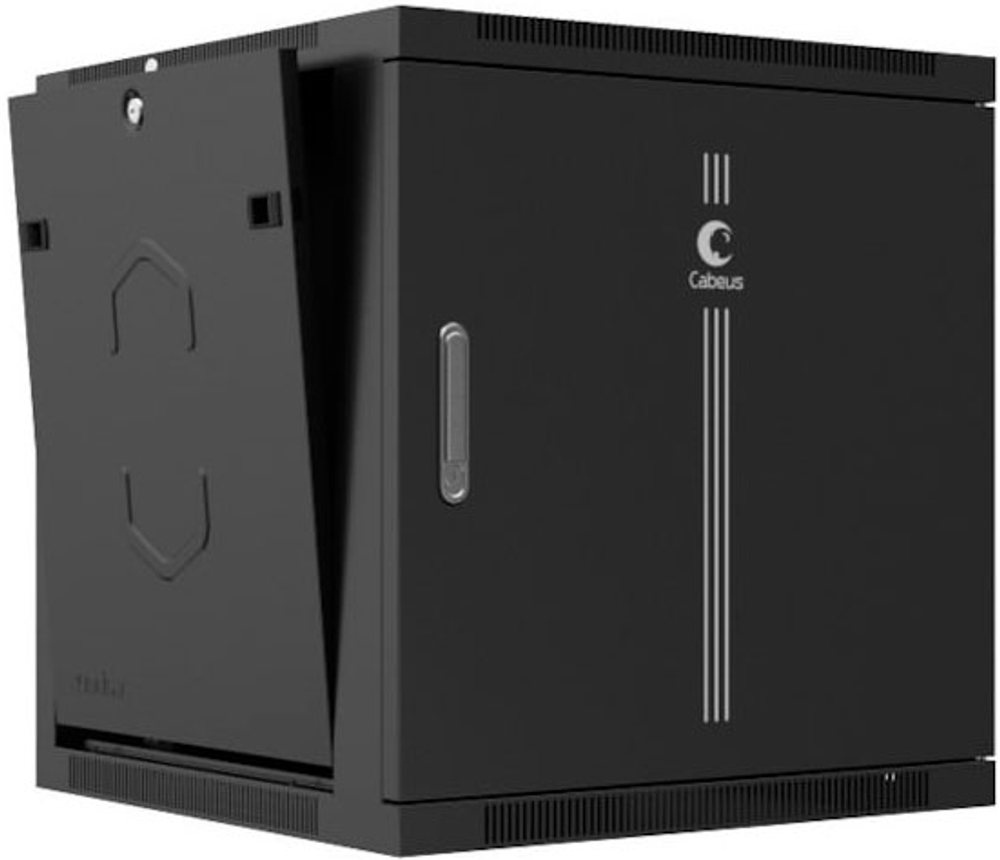 Шкаф настенный 19", 15U Cabeus SH-05F-15U60/45m-R-BK