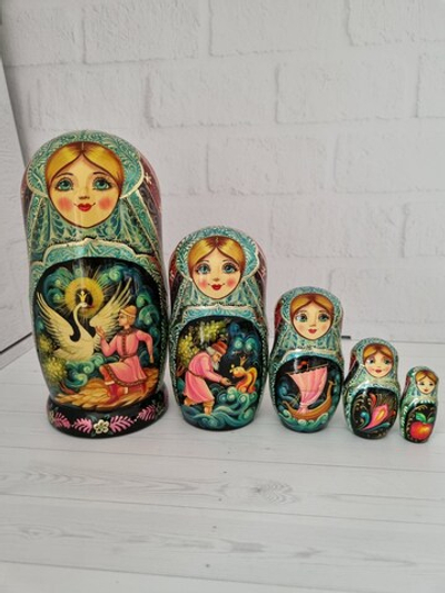 Матрешка 18см "Сказки Пушкина" 5 мест