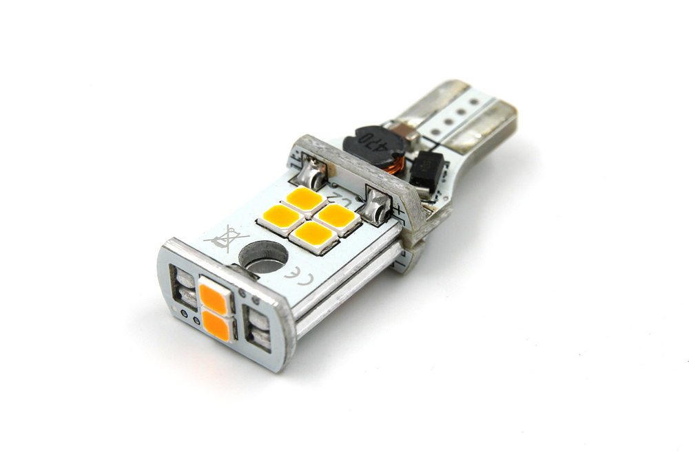 Светодиодная лампа W16W T15-2835-10SMD (оранжевый), 1шт