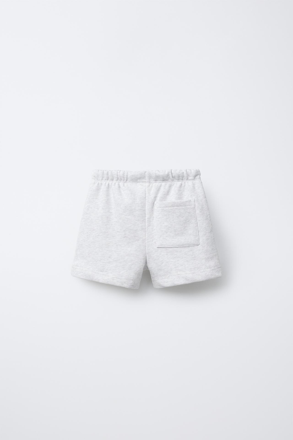 ZARA ШОРТЫ С НАДПИСЬЮ, СЕРЫЙ С МЕЛАНЖЕВЫМ ЭФФЕКТОМ