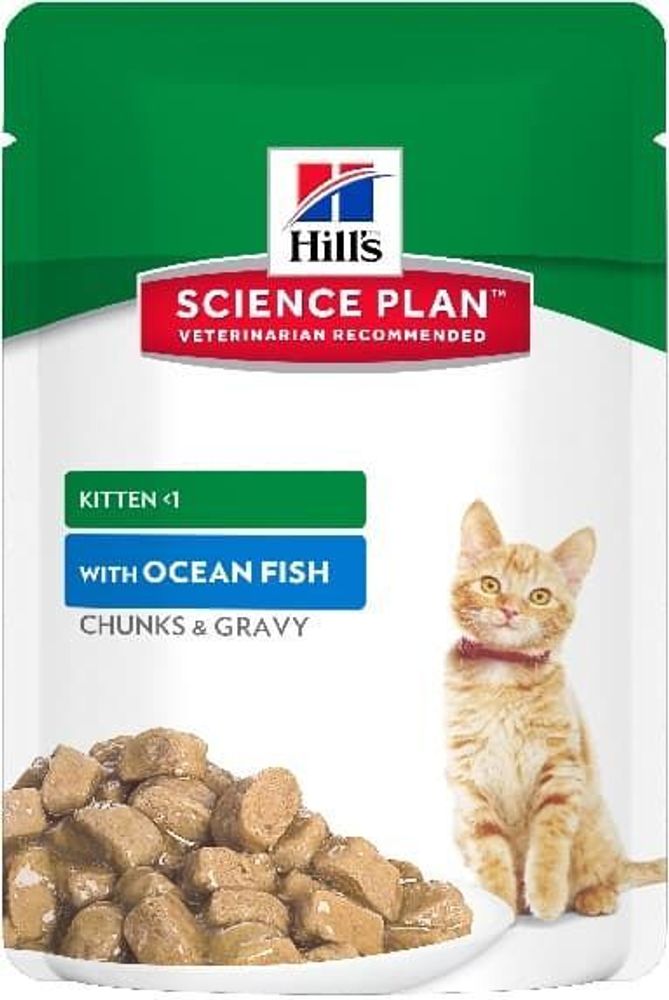 *Hill&#39;s SP Healthy Development 85г пауч влажный корм для котят с океанической рыбой (2113LE)(Уценка)