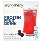 WonderSlim, Протеиновый фруктовый напиток, журавль и виноград, 7 пакетиков по 17 г
