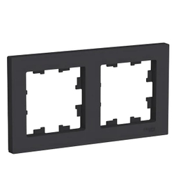 ATLASDESIGN РОЗЕТКА с заземлением со шторками, 16А, механизм, КАРБОН+рамка 2