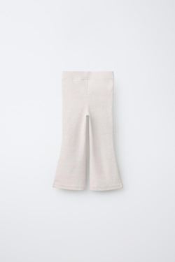 ZARA ЛЕГИНСЫ FLARE ИЗ ИНТЕРЛОКА С ЭТИКЕТКОЙ, ПЕСОЧНЫЙ МЕЛАНЖ