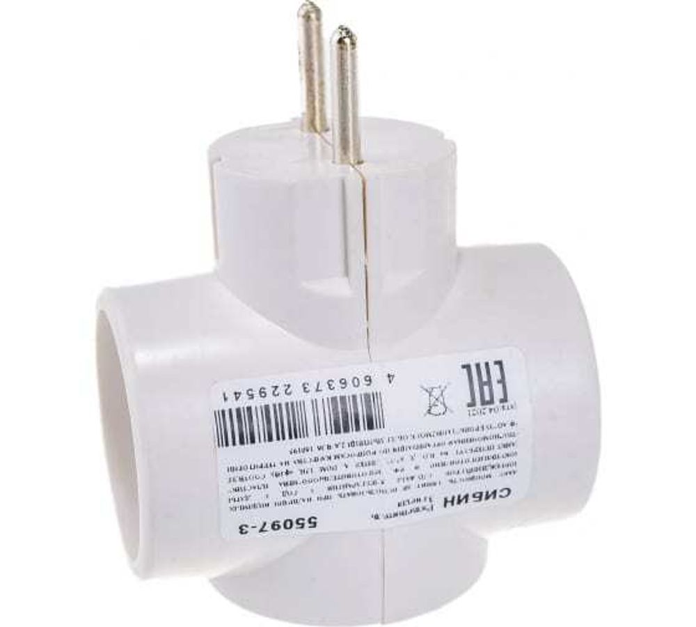 Сетевой разветвитель СИБИН 3 гн 6А 220 В 55097-3