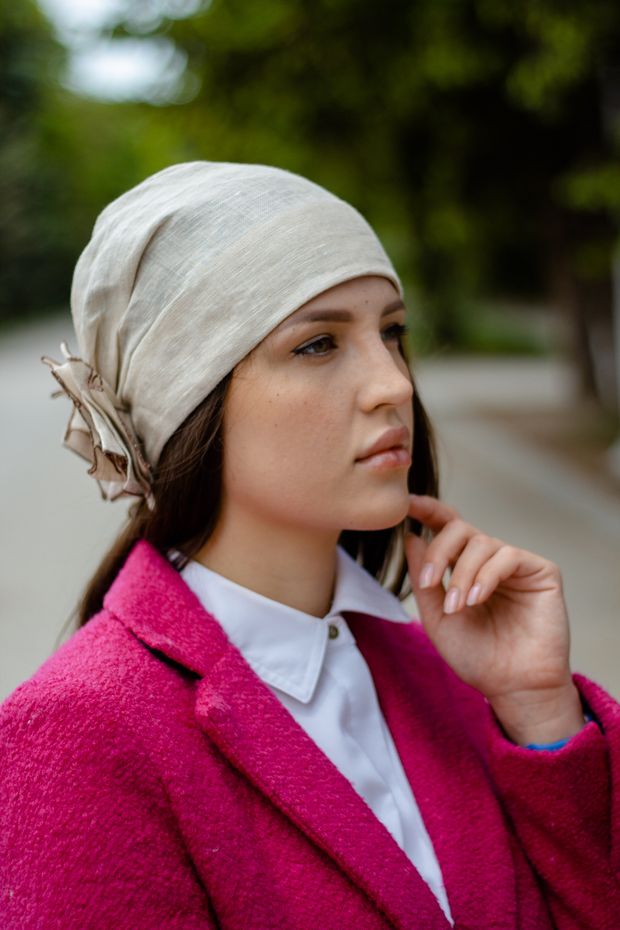 Аурелия Бандана (Коралл / 56-57 / 30х30х6 / б/р / Лен / 0.3)