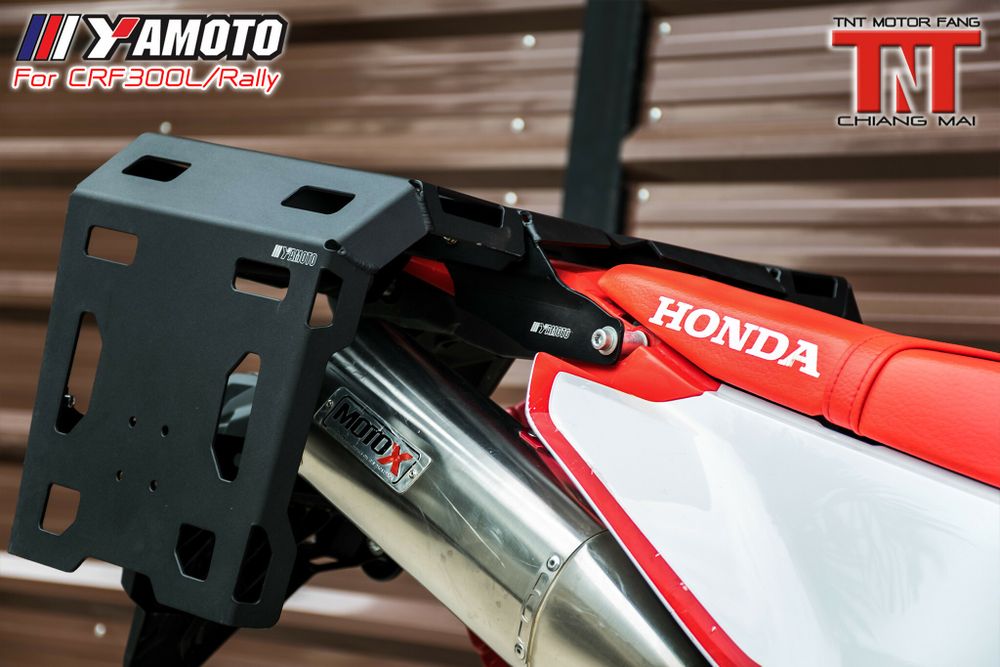 3-Bag Rear Rack set ALUMINIUM for Honda CRF300L, Rally300 (2021-Up). Black