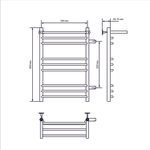 Полотенцесушитель MIXLINE MIRA  80х50х50 г2 (1'' НР, 8 перекладин + ПОЛКА, правое подкл) водяной