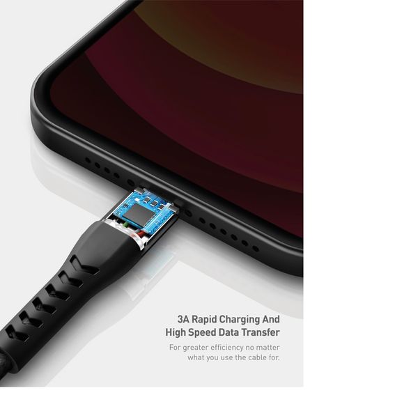 Кабель Energea NyloFlex, USB-A to Lightning 1.5M, Черный | Black