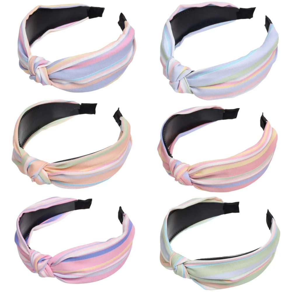 Ободок для волос «ЛАФАНТАЛЬ», мятный шлейф, ширина 4см, микс 6 цветов (стикер на внутр. часть)