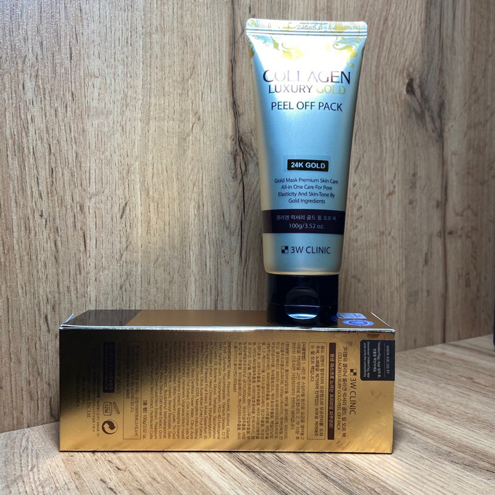 Маска-пленка для лица 3W Clinic Collagen & Luxury Gold Peel Off Pack Лизаты бифидобактерий, коллаген, золото 100 г