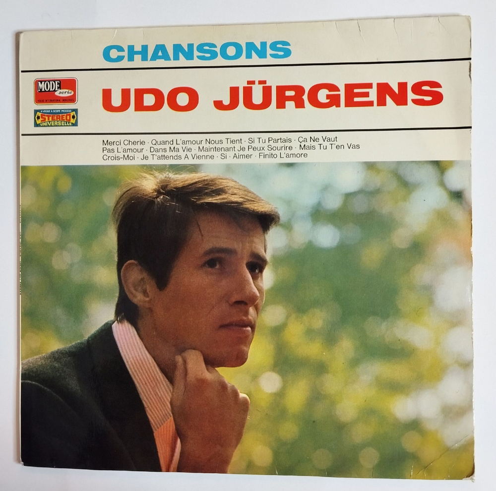 Винтажная виниловая пластинка LP Udo Jurgens Chansons (Germany 1967)