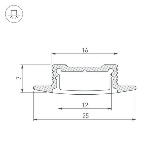 Профиль Arlight SL-SLIM-H7-F25-2000 ANOD 023717
