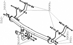 Фаркоп Motodor Renault Sandero Stepway 2009-2014 (оцинк. шар) арт.91704-A