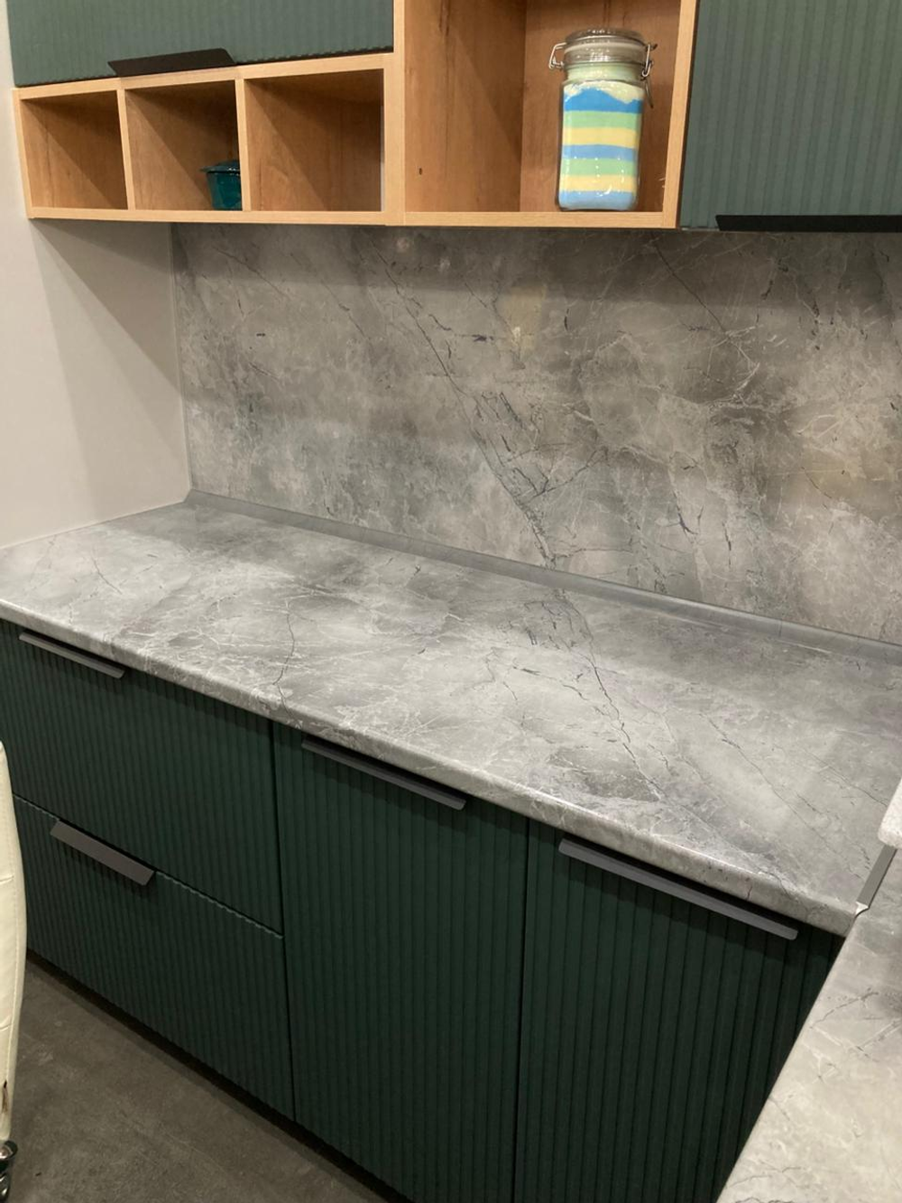 Стеновая панель глянец Мрамор марквина синий 3 кат 3050*600*4 \734/1\