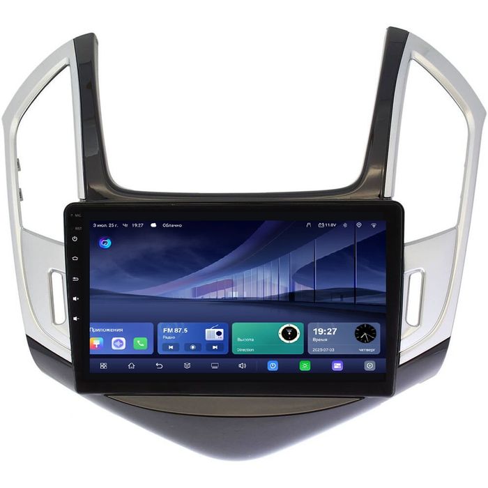 Магнитола для Chevrolet Cruze 2012-2015 (рамка ч/б)- Kuberg QLed, Android 14, TS105, Быстрейшая, CarPlay, SIM-слот