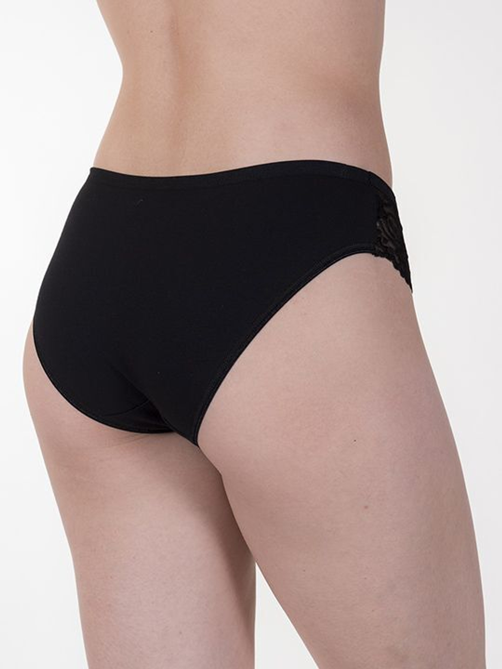 Женские трусики средней посадки из хлопка и кружевного полотна (Размер: L) (Цвет: грязно-розовый)