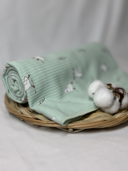 Пелёнка Утята Рубчик Нефрит 85*130 RinaAmari