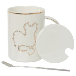 GAEM Кружка с крышкой и ложкой, 400 мл, L11,5 W8 H11,5 см, 4в.