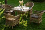 "Сицилия" обеденная группа плетеная, цвет соломенный