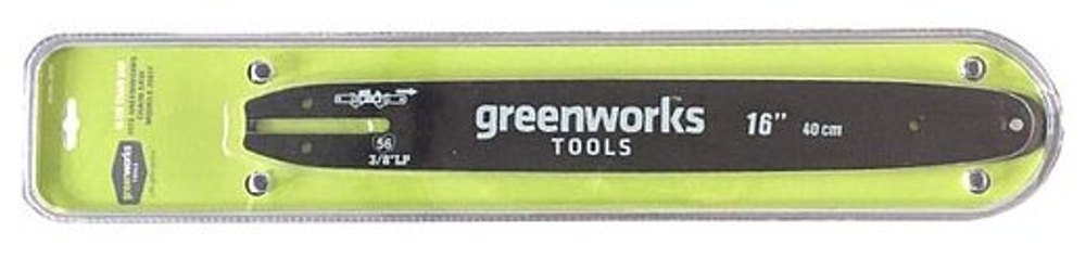 Шина Greenworks 29757, для цепной пилы, 16 дюймов, 40 звеньев, 3/8 дюйма