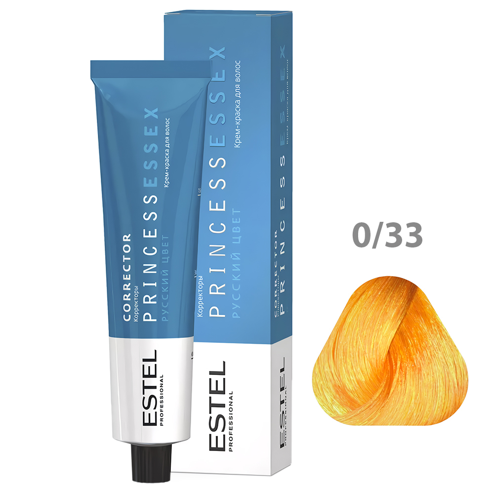 ESTEL PRINCESS ESSEX Крем-краска для волос, 0/33 желтый (Correct), 60 мл