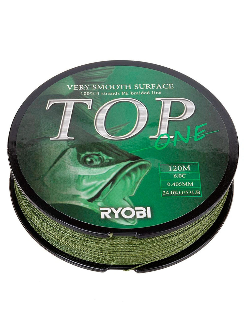 Шнур плетеный для рыбалки Ryobi TOP PE4X-120M Dark green 0.6/d-0.128mm