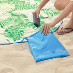 Плед-одеяло для пикника IKEA STRANDON (СТРАНДОН), Белый, Зеленый с рисунком, 112х168 см