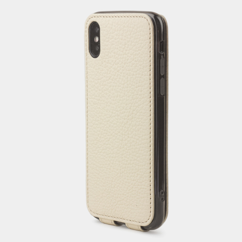 Чехол для iPhone X/XS из натуральной кожи теленка, молочного цвета