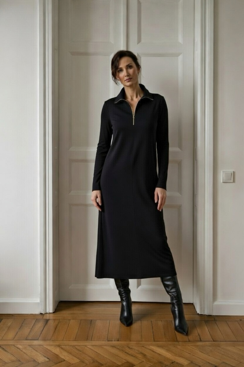 Платье трикотажное оверсайз кроя трапеция