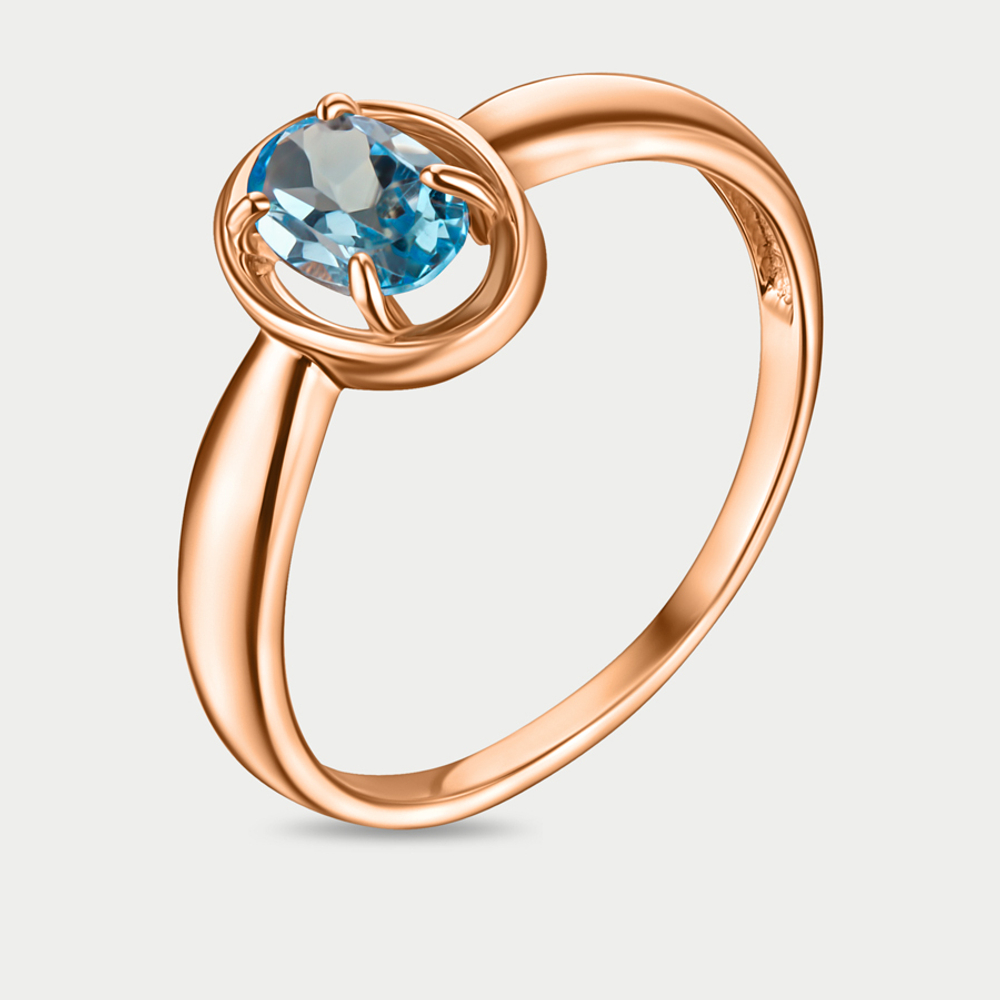 Кольцо для женщин из розового золота 585 пробы с топазом swiss (арт. К-2901)