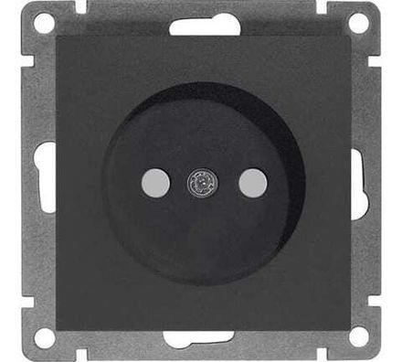 Розетка одноместная "UNIVersal" серия "Афина" б/з, з/ш, с/у, 16А, 220В, графит (еврослот) (HU2330)
