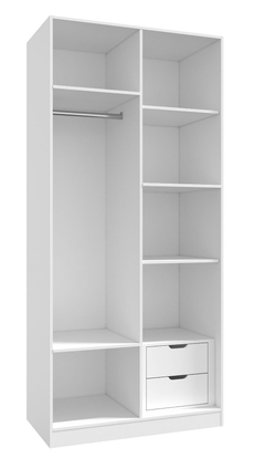 Шкаф для одежды, шкаф, c ящиками Даллас, белый 80-695К2