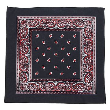 Бандана чёрная с бело-красными капельками (019)