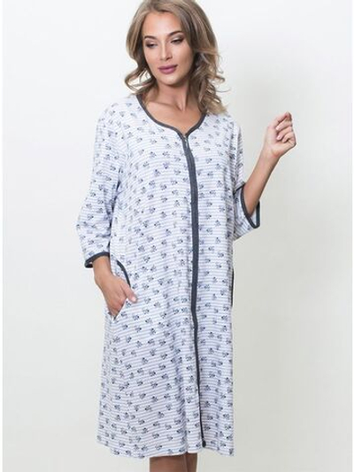 Оригинальный халат на замочке (Размер: XXXL) (Цвет: светло-серый)