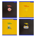 Тетрадь 48л., А5, клетка, Alingar "Funny", скрепка, мелованный картон (стандарт), выб УФ лак, блок офсет, 4 дизайна в пленке т/у