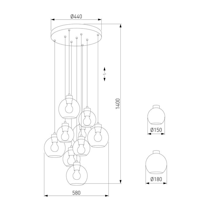 Подвесная люстра TK Lighting 10208 Cubus