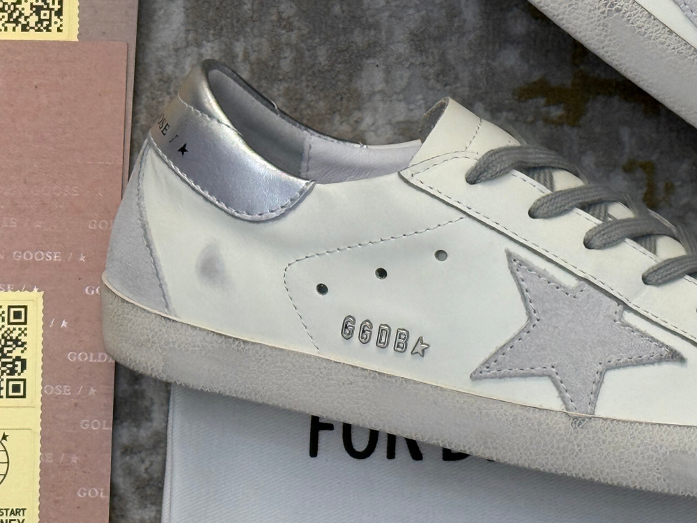 Super Star With Silver Heel Tab and Metal Stud Lettering