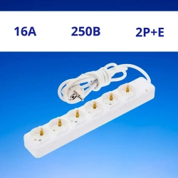 Удлинитель сетевой NE-AD с заземлением 6 гнезд, 2 метра