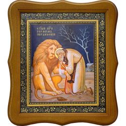 Герасим Иорданский Преподобный. Икона на холсте.