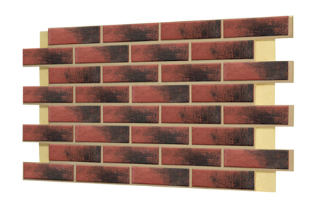 Клинкерная фасадная термопанель, плитка BestPoint Exclusive Red Wine, ППУ (пенополиуретан), 1028x616 толщина 65 мм