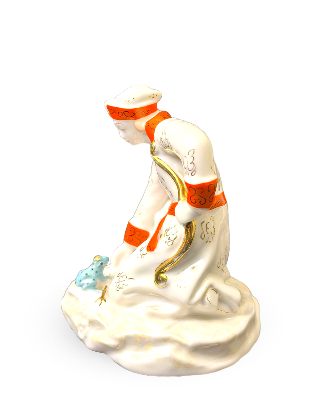 Фарфоровая статуэтка "Иванушка и царевна-лягушка" Гжель