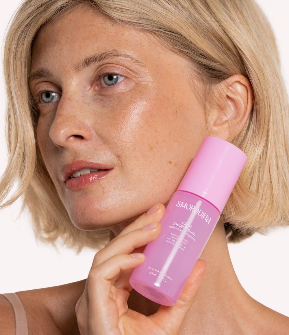 Ночной подтягивающий крем с ретинолом 0,3%, бакучиолом 0,5% и пептидами, 50 мл (Smorodina)