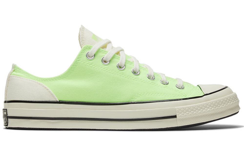 Converse 1970s Psychedelic Hoops Chuck casual and comfortable non-slip low-top canvas shoes for men and women with the same style of bright green