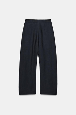 ZARA БРЮКИ WIDE-LEG С ЗАЩИПАМИ — ZW COLLECTION, МОРСКОЙ СИНИЙ