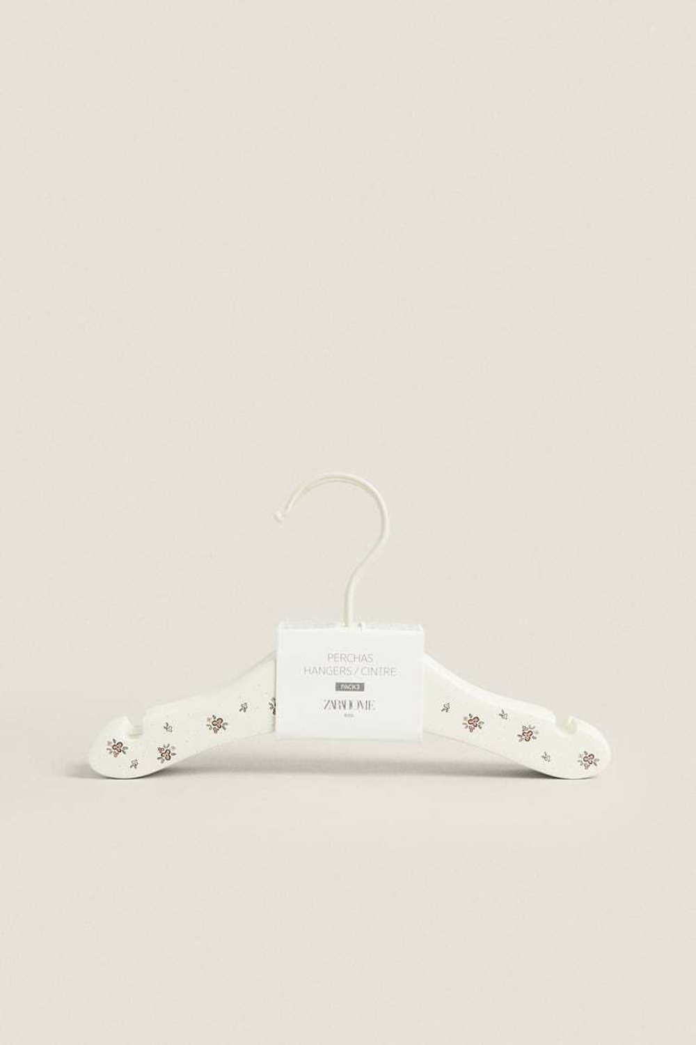 ZARA HOME ДЕТСКИЕ ВЕШАЛКИ С ЦВЕТОЧНЫМ УЗОРОМ (НАБОР ИЗ 3 ШТ.), БЕЛЫЙ