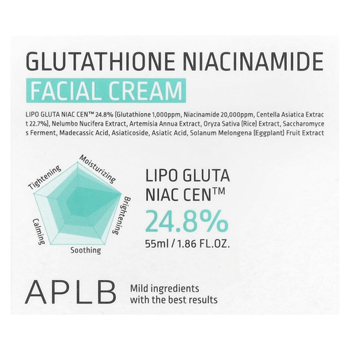 APLB, глутатион и никотинамид, крем для лица, 55 мл (1,86 жидк. унции)