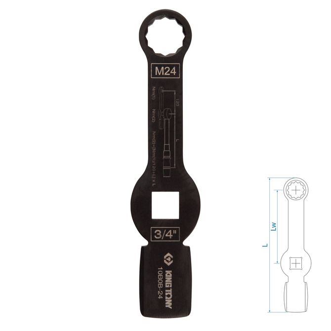 KING TONY (10B0B-24) Ключ для тормозных суппортов грузовых автомобилей M24, 3/4", ударный